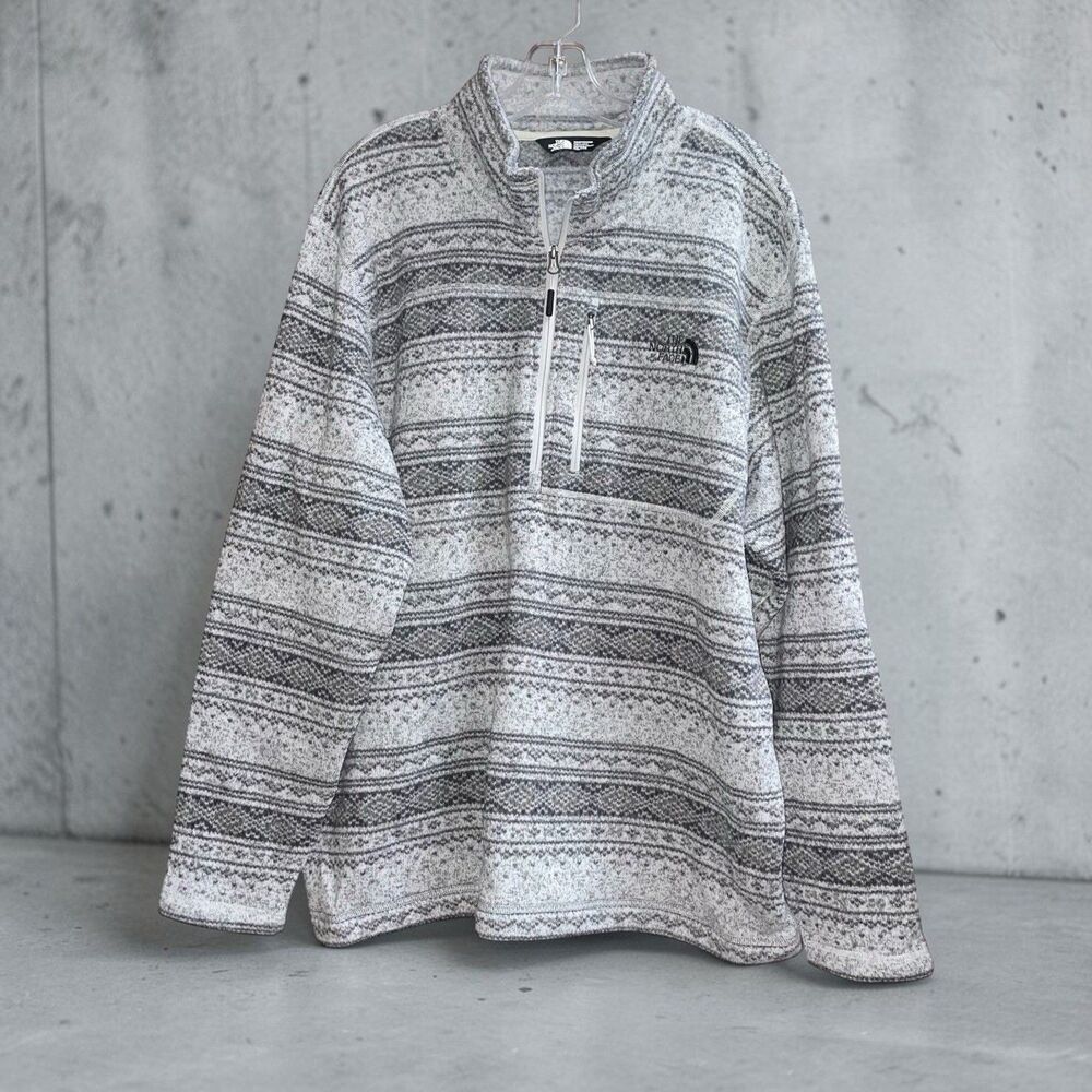 The North Face Mens XXL Aztec Print Fleece 1/4 Zip Pullover Lightweight Jacket